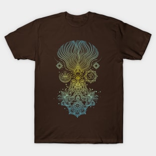 yoga girl with mandala colored T-Shirt